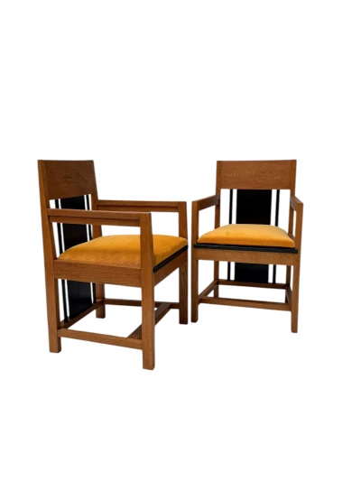 Two Art Deco Modernist High Back Armchairs by Cor Alons, 1927